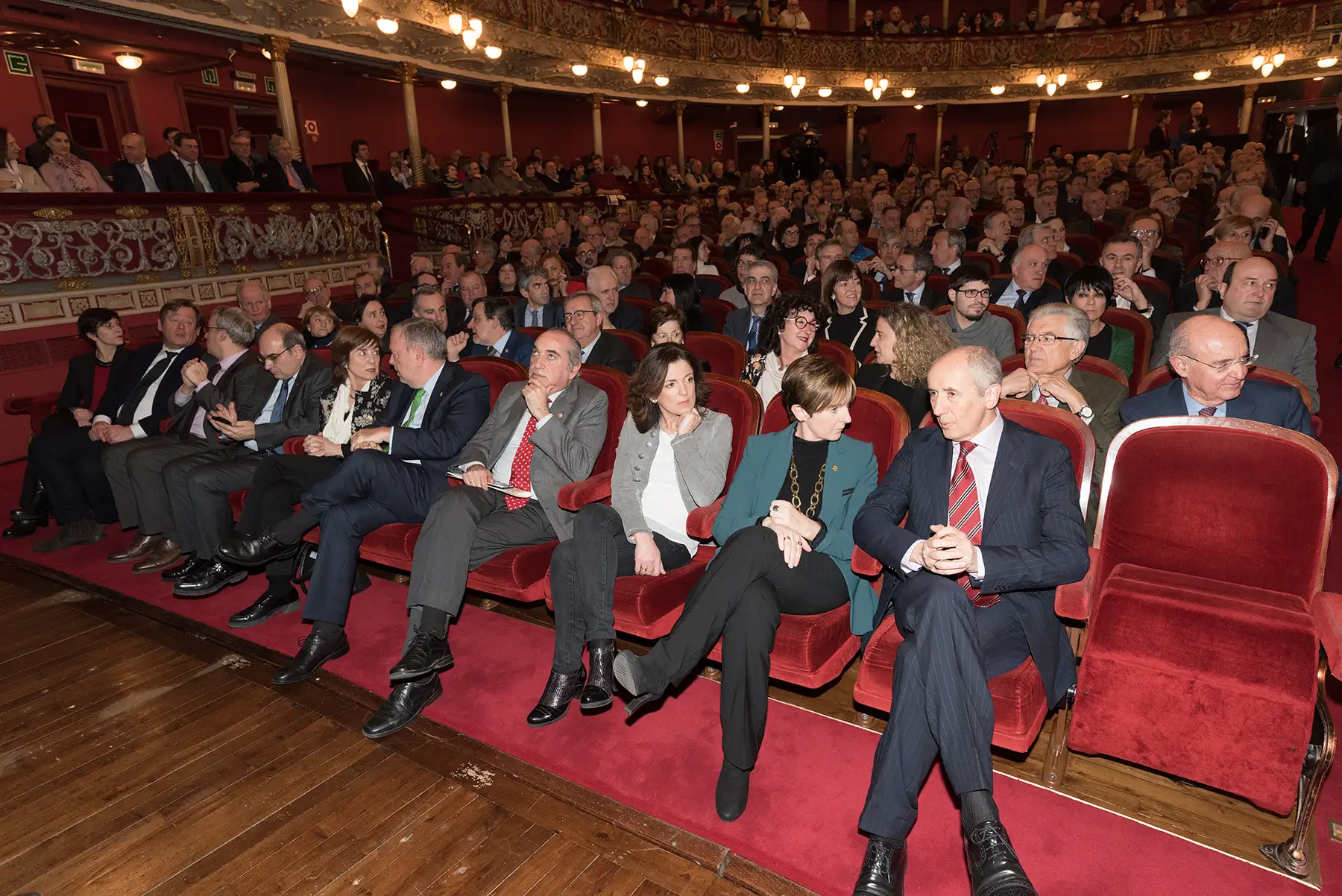 Acto de conmemoración del 140 aniversario del Concierto Económico en el teatro Arriaga de Bilbao, con la presencia del lehendakari del Gobierno Vasco, Iñigo Urkullu, y los diputados generales de Bizkaia, Gipuzkoa y Álava-Araba