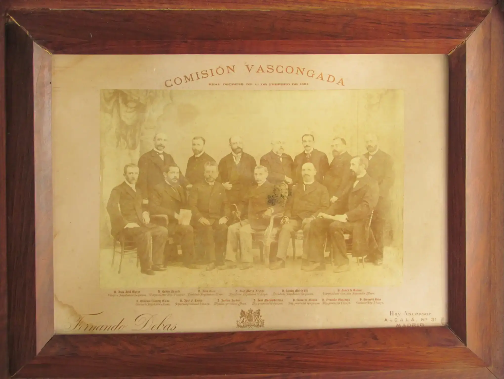 Foto de la comisión Vascongada que se encargó de la negociación por la Renovación del Concierto Económico en 1894